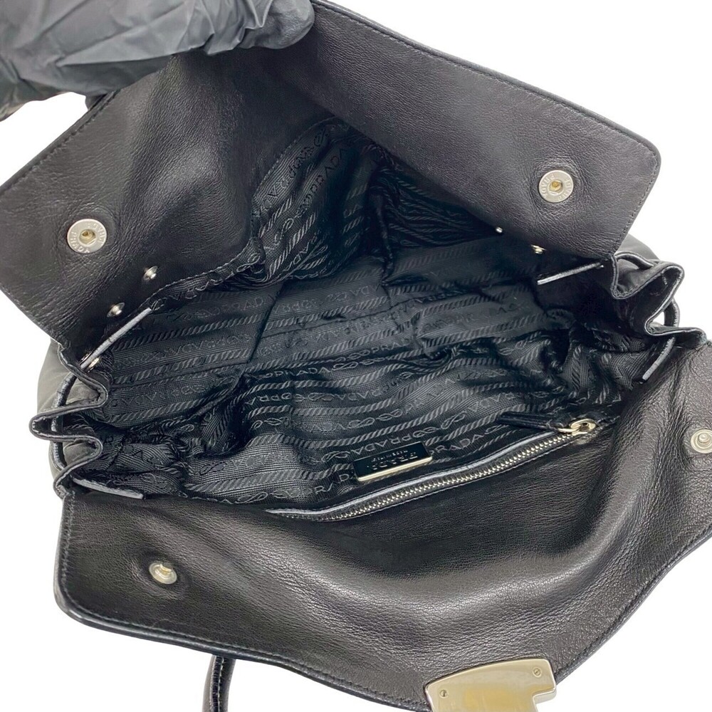 PRADA Black Leather Shoulder Bag - Picture 9 of 10